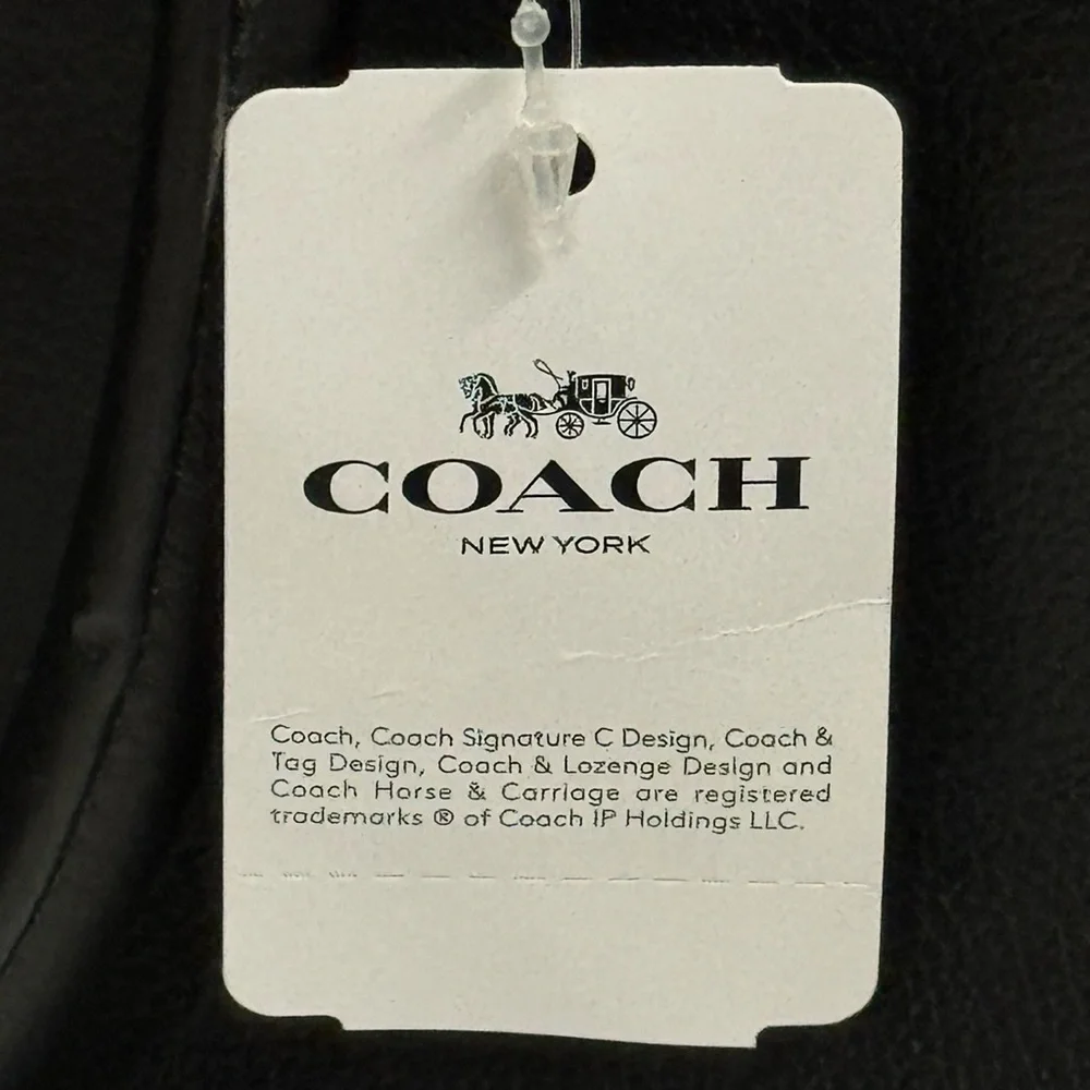 NWT COACH Beckett 2-Way Structured Black Leather Shoulder Business Briefcase New